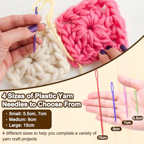 ManTangSun 50 Count 2 Inch Plastic Yarn Needles for Kids, Large Eye Sewing Crochet Needle for Yarn Amigurimi Darning Tapestry Plastic Canvas Needle DIY Sewing Needles Crafts, Assorted Colors - Image 3