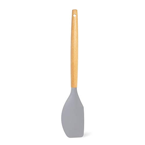 Clazkit YHW844 Silicone Serving Spatula with Heat Resistant Stay Cool Wooden Handle for Cooking, Baking, and Mixing (Grey), 32 cm - Image 2