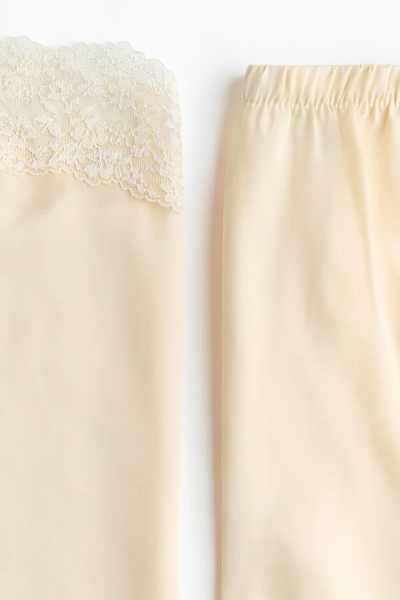 H&M Lace-trimmed satin pyjamas