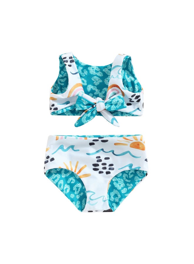 Loquat 4 Color Small Jasmine Fresh Watermelon Sun Flower Double-sided Children's Swimsuit Girls Wholesale-Color:Pink Watermelon- - Image 4