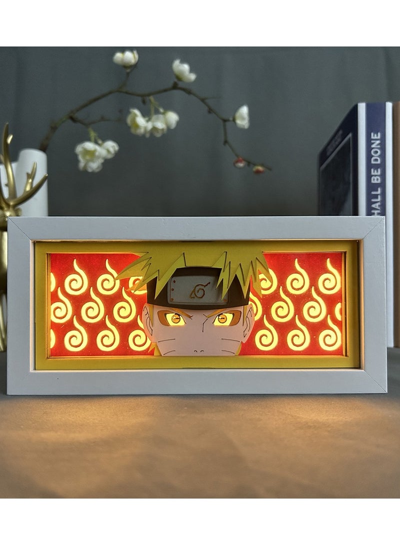 ARNOTEC إطار صورة ناروتو أنمي ناروتو صندوق إضاءة LED USB قطع ورق ثلاثي الأبعاد مصباح قطع ورق مصباح جو أحادي اللون مضيء لسطح المكتب  - Image 3