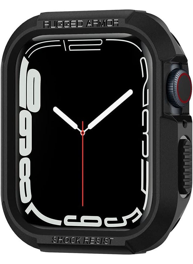 NIBEMINENT Rugged Armor Protector for Apple Watch Case Series 8/7 (45mm) and SE2/6/SE/5/4 (44mm) Cover Matte Black - Image 1