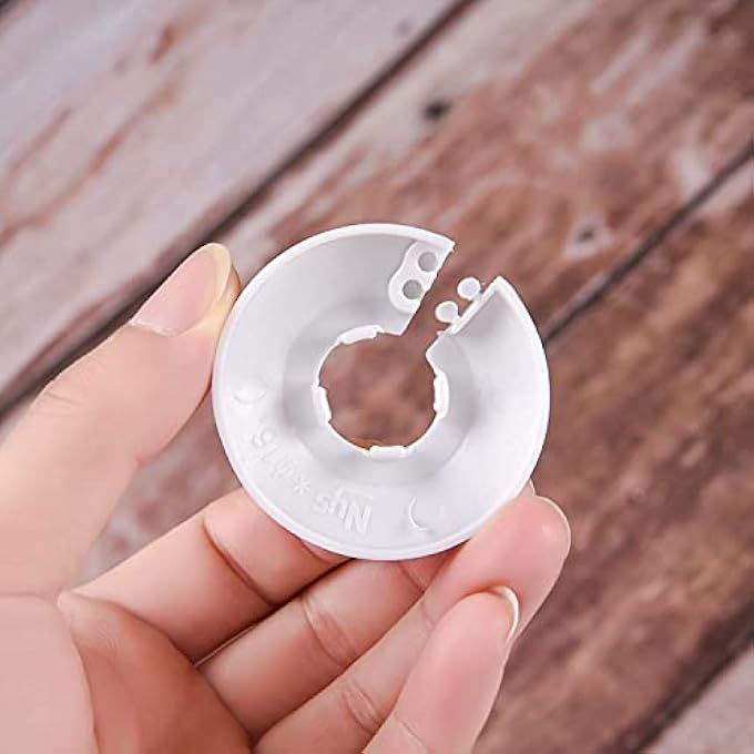 8 PACK PIPE COLLARS PLASTIC RADIATOR PIPE COVERS WHITE RADIATOR PIPE COLLARS FOR 15 MM DIAMETER PIPE - Image 3