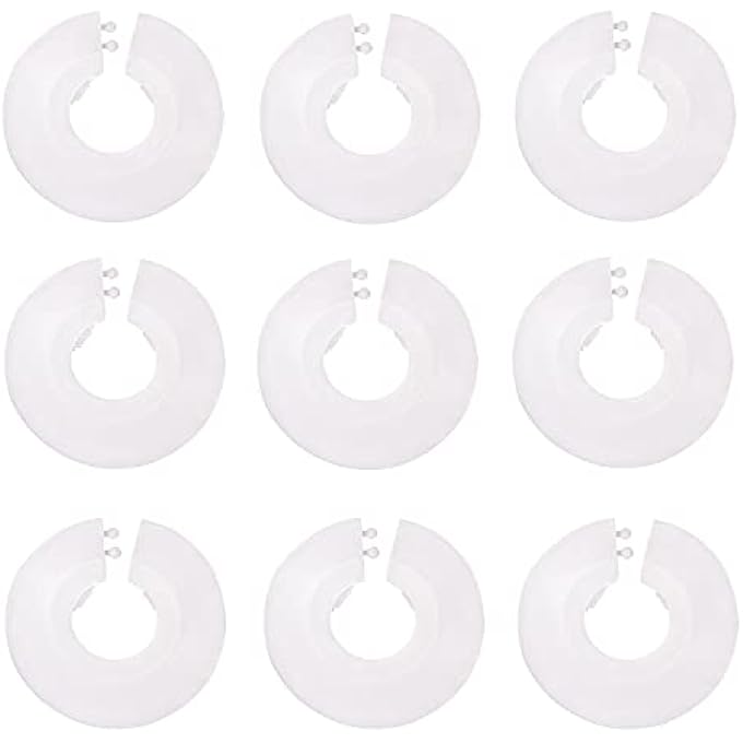 8 PACK PIPE COLLARS PLASTIC RADIATOR PIPE COVERS WHITE RADIATOR PIPE COLLARS FOR 15 MM DIAMETER PIPE - Image 2