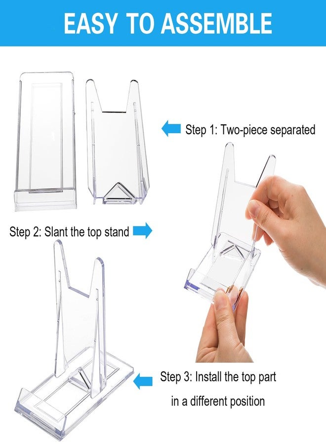 Frcctre 30 Pack Acrylic Easel Stand Plastic Plate Stands Adjustable Clear Acrylic Plate Holder Stand Decorative Stand for Display Plate Picture Book Artworks Home and Party Decoration - Image 3