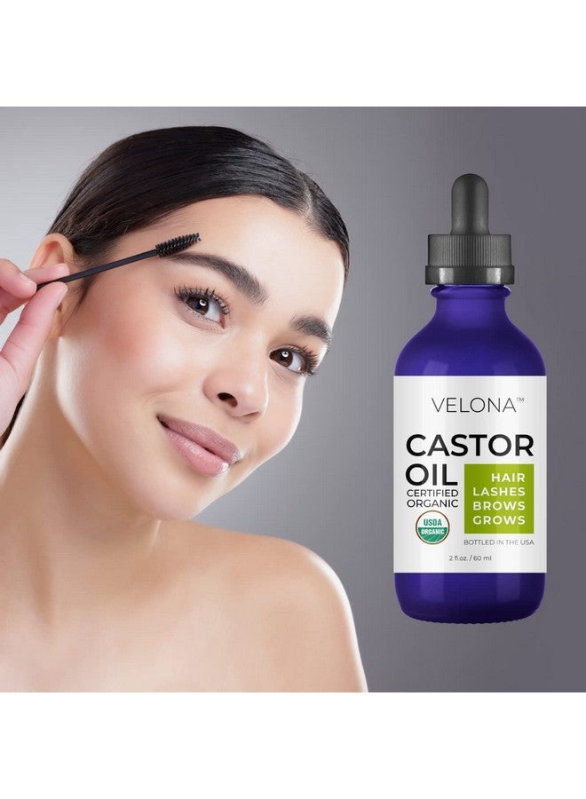 velona Usda Certified Organic Castor Oil2 Oz Stimulate Growth Eyelashes Eyebrows Hair Cold Pressed Natural Oil Usp Grade Hexane Free Lash Boost Serum Caster Starter Kit… - Image 3