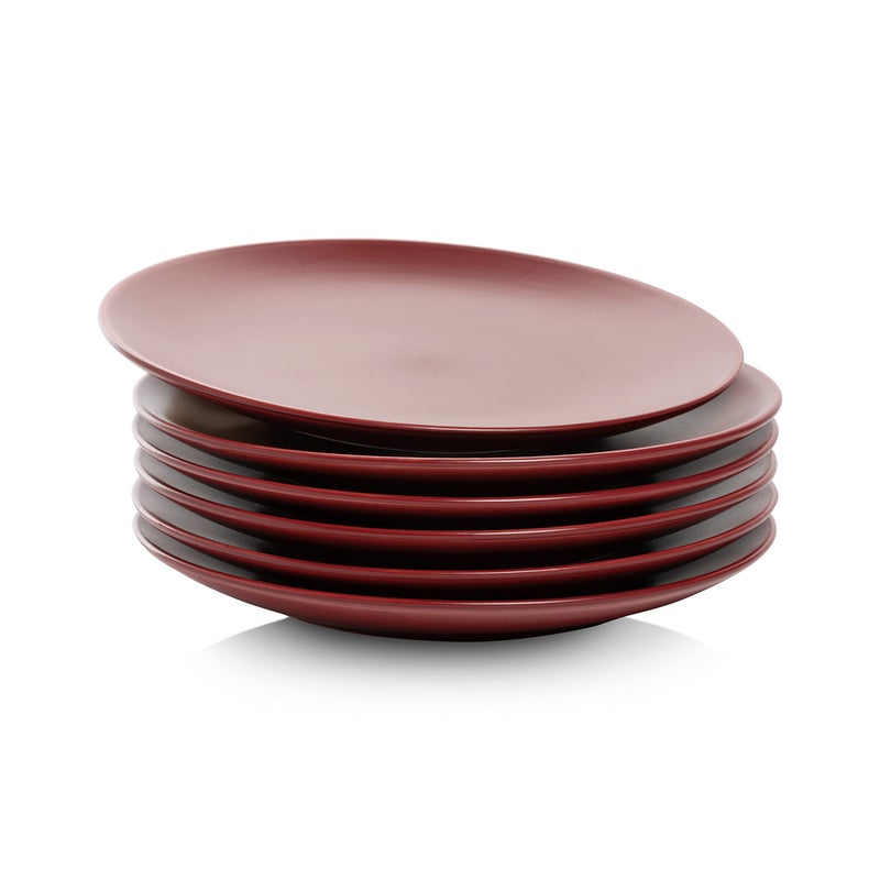 10 Strawberry Street Wazee Matte 8.25 "" Coupe Salad Plate  Set of 6  Red - Image 2