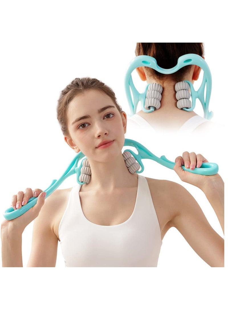 Generic - Neck Massager Cervical And Shoulder Muscles, Trigger Point Roller Self Massager for Pain Relief deep Tissue Handheld Shoulder Massager Tool with 6 Balls Suitable for Legs Waist - Image 1