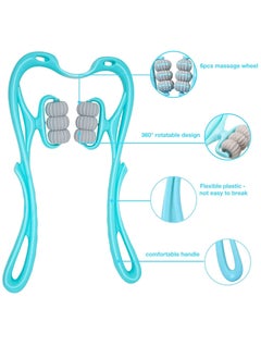 Neck Massager Cervical And Shoulder Muscles, Trigger Point Roller Self Massager for Pain Relief deep Tissue Handheld Shoulder Massager Tool with 6 Balls Suitable for Legs Waist