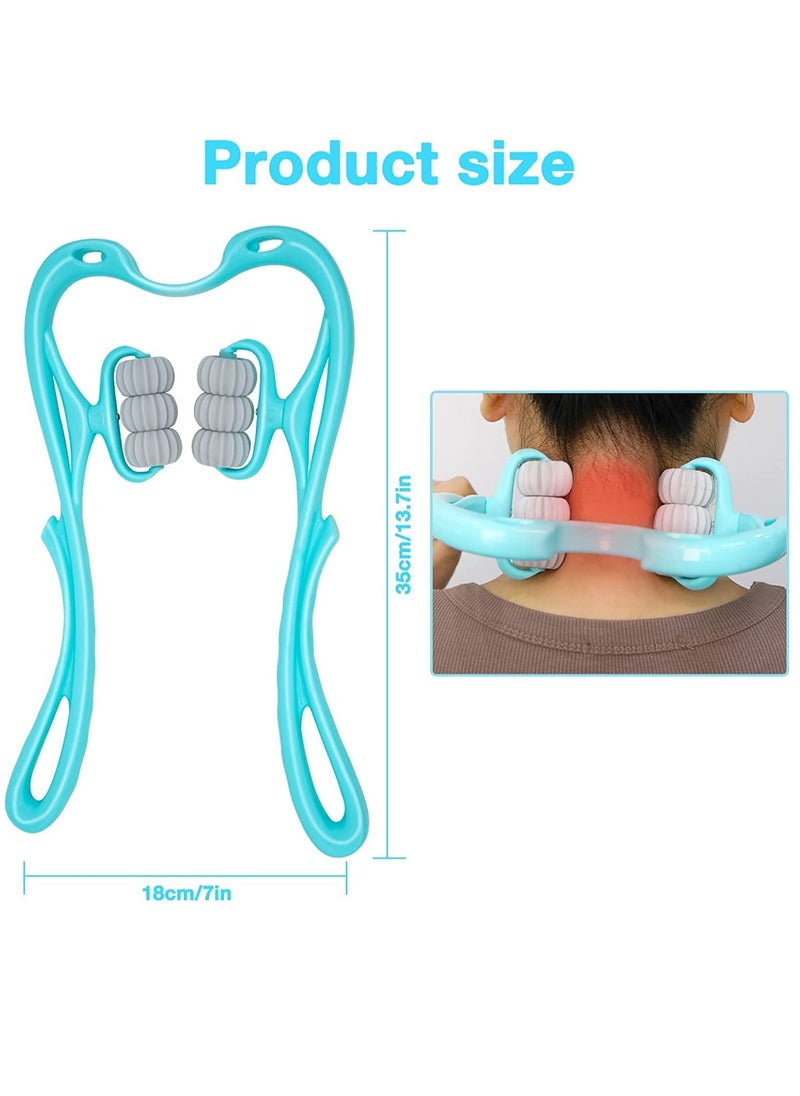 Generic - Neck Massager Cervical And Shoulder Muscles, Trigger Point Roller Self Massager for Pain Relief deep Tissue Handheld Shoulder Massager Tool with 6 Balls Suitable for Legs Waist - Image 1