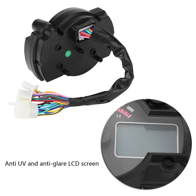 Aramox Motorcycle Speedometer,Universal Motorcycle Digital Colorful LCD Speedometer Odometer Tachometer W/Speed Sensor - Image 5