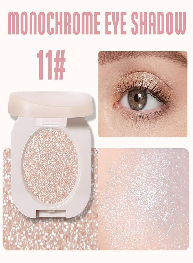HHLTOH Pear White Shimmer Single Eyeshadow, Natural Warm Champagne Gold Glitter Eyeshadow Palette Makeup, Highly Pigmented Long Lasting Shimmer Shiny Pressed Powder for Women, Vegan & Cruelty-free 11 - Image 3