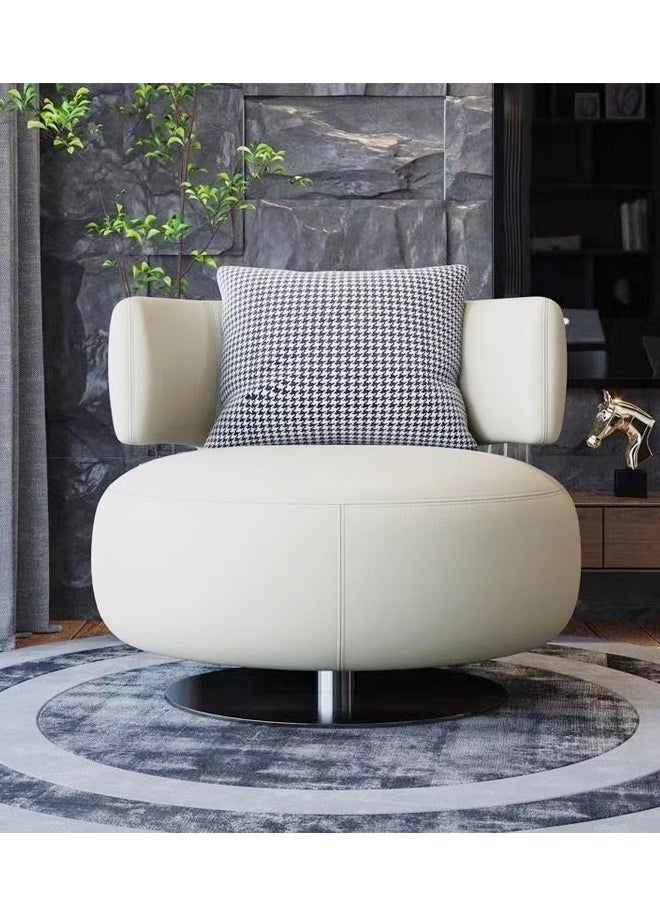 fashionhome Modern Design Verstaile 360° Rotatable Lazy Chair Round Sofa Chair Comfortable Home Leisure Chair Couch Reading Chair with Backrest Cushion for Living Room Bedroom Balcony 76x65 cm  - Image 4