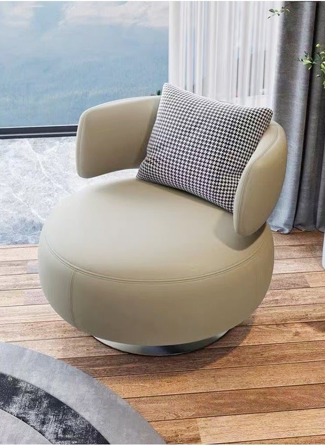 fashionhome Modern Design Verstaile 360° Rotatable Lazy Chair Round Sofa Chair Comfortable Home Leisure Chair Couch Reading Chair with Backrest Cushion for Living Room Bedroom Balcony 76x65 cm  - Image 3
