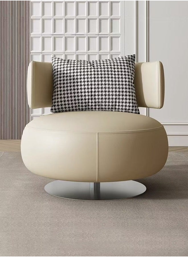fashionhome Modern Design Verstaile 360° Rotatable Lazy Chair Round Sofa Chair Comfortable Home Leisure Chair Couch Reading Chair with Backrest Cushion for Living Room Bedroom Balcony 76x65 cm  - Image 1
