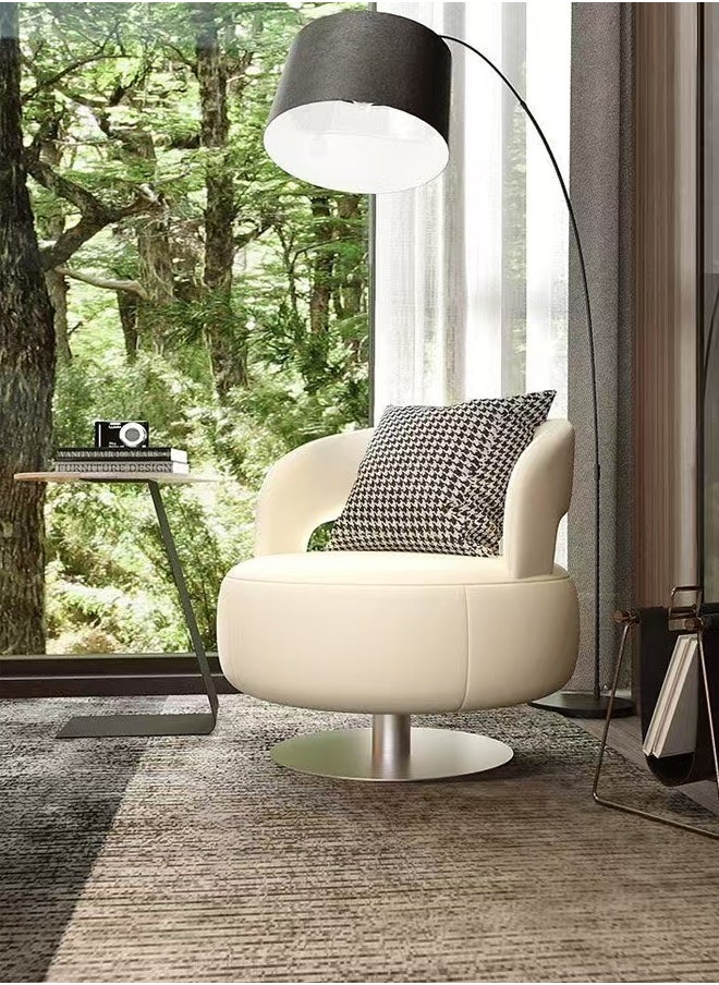 fashionhome Modern Design Verstaile 360° Rotatable Lazy Chair Round Sofa Chair Comfortable Home Leisure Chair Couch Reading Chair with Backrest Cushion for Living Room Bedroom Balcony 76x65 cm  - Image 2