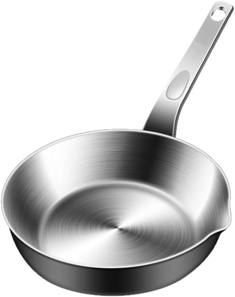 Drawup 316 Stainless Steel Omelet Pan with Pour Spout for Frying Eggs or Melting Butter Compatible with Gas and Induction Stoves Small Saucepan for Single Servings Nonstick (L) - Image 1
