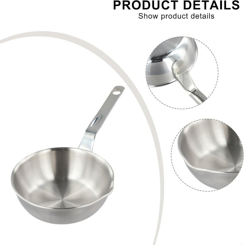 Drawup 316 Stainless Steel Omelet Pan with Pour Spout for Frying Eggs or Melting Butter Compatible with Gas and Induction Stoves Small Saucepan for Single Servings Nonstick (L) - Image 4