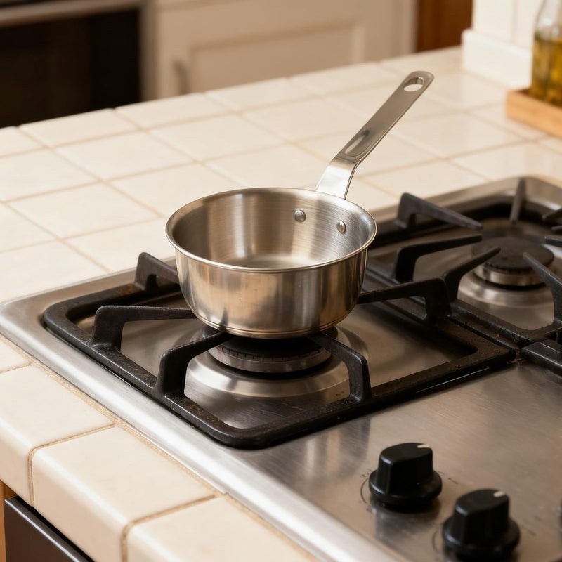 Drawup 316 Stainless Steel Omelet Pan with Pour Spout for Frying Eggs or Melting Butter Compatible with Gas and Induction Stoves Small Saucepan for Single Servings Nonstick (L) - Image 5
