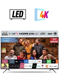 تلفزيون توشيرو الذكي 50 بوصة بدقة 4K UHD مع نظام تشغيل WebOS مع جهاز تحكم سحري، واي فاي مدمج، تطبيقات ذكية، موديل 2024 - TRO50MEU4STN2