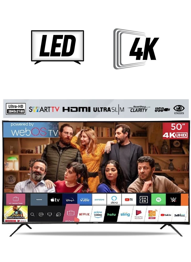توشيرو تلفزيون توشيرو الذكي 50 بوصة بدقة 4K UHD مع نظام تشغيل WebOS مع جهاز تحكم سحري، واي فاي مدمج، تطبيقات ذكية، موديل 2024 - TRO50MEU4STN2  - Image 1