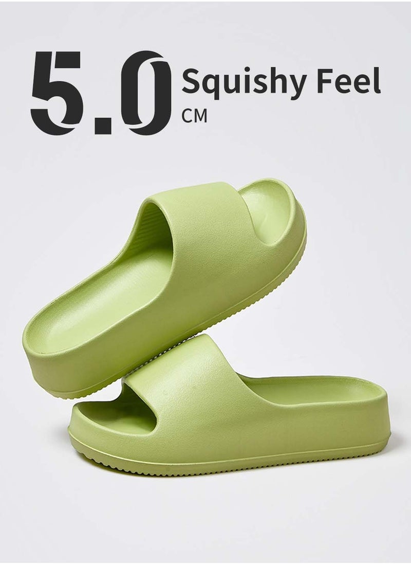Moovant - EVA Slippers For Men Women, Solid Color, Cushioning Thick Soles, Soft Comfortable Slides Shoes, for Home, Shower, House, Bathroom, Beach Sandals, Indoor and Outdoor Slip-on Shoes, Green - Image 1