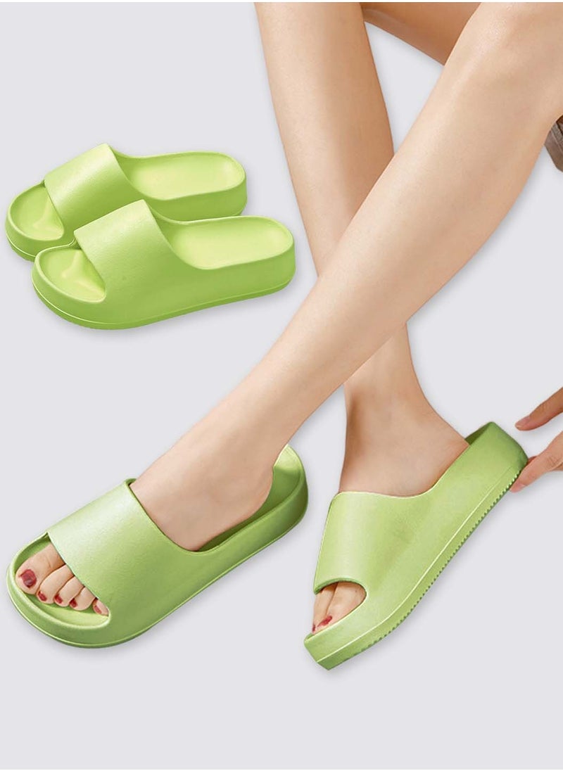 Moovant - EVA Slippers For Men Women, Solid Color, Cushioning Thick Soles, Soft Comfortable Slides Shoes, for Home, Shower, House, Bathroom, Beach Sandals, Indoor and Outdoor Slip-on Shoes, Green - Image 1