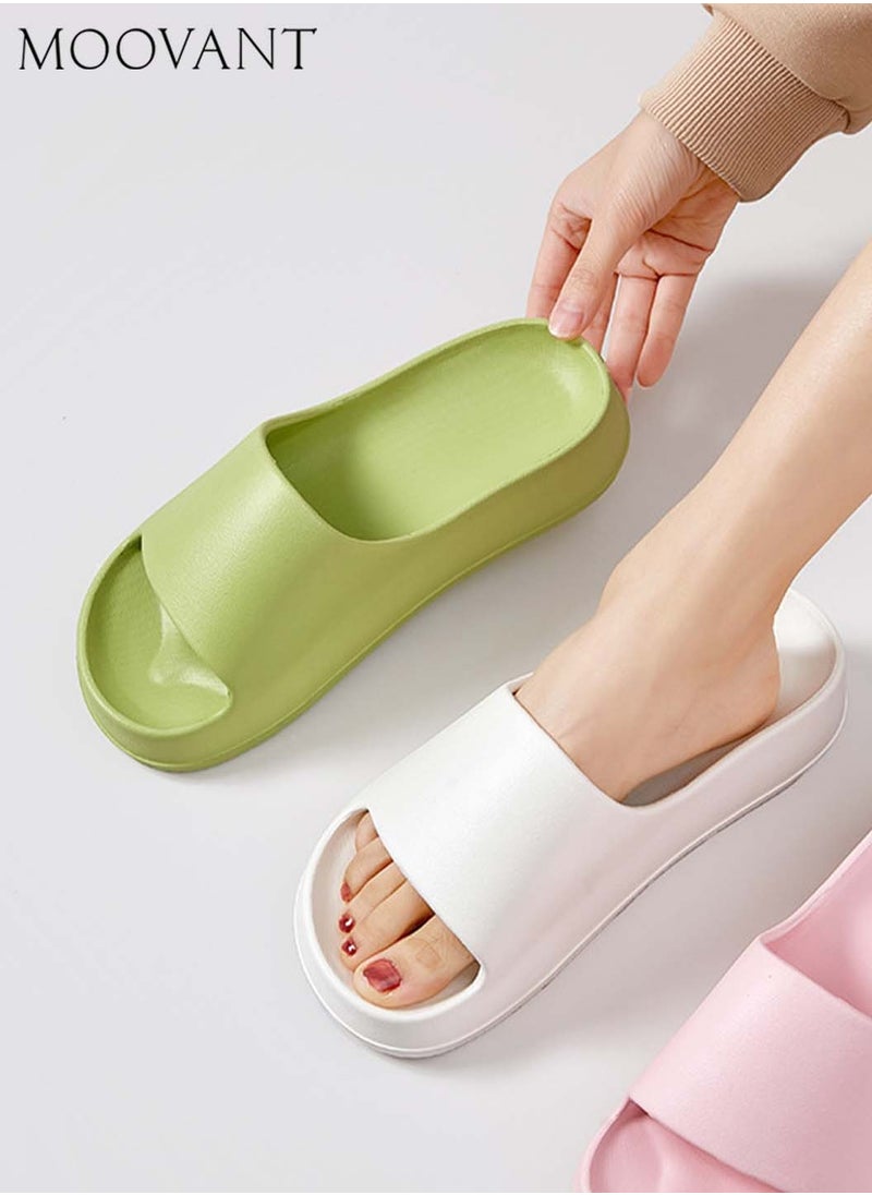 Moovant - EVA Slippers For Men Women, Solid Color, Cushioning Thick Soles, Soft Comfortable Slides Shoes, for Home, Shower, House, Bathroom, Beach Sandals, Indoor and Outdoor Slip-on Shoes, Green - Image 1