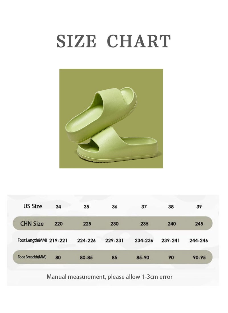 Moovant - EVA Slippers For Men Women, Solid Color, Cushioning Thick Soles, Soft Comfortable Slides Shoes, for Home, Shower, House, Bathroom, Beach Sandals, Indoor and Outdoor Slip-on Shoes, Green - Image 1