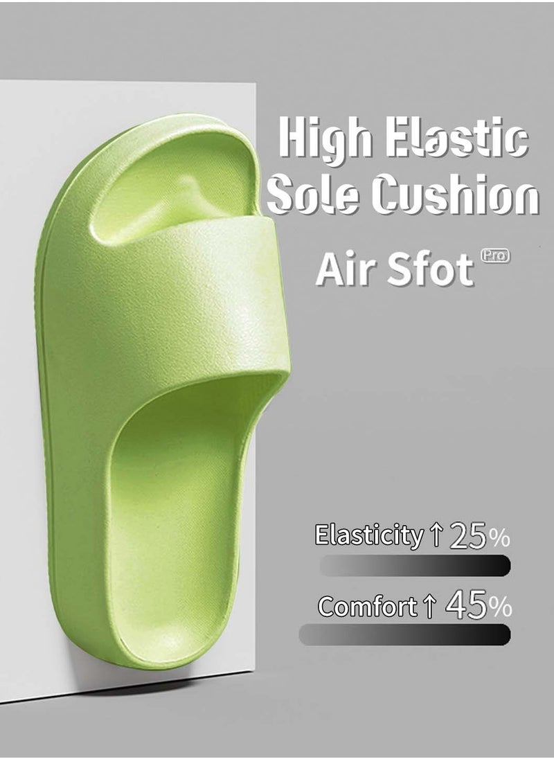 Moovant - EVA Slippers For Men Women, Solid Color, Cushioning Thick Soles, Soft Comfortable Slides Shoes, for Home, Shower, House, Bathroom, Beach Sandals, Indoor and Outdoor Slip-on Shoes, Green - Image 1