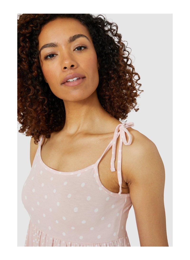 DEBENHAMS - Viscose Spot Tie Shoulder Cami - Image 1