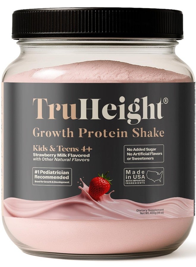 ترو هايت مشروب بروتين النمو TruHeight (بنكهة حليب الفراولة، مصل اللبن) مسحوق بروتين للنمو والتطور للأطفال والمراهقين - مشروبات لزيادة وزن الأطفال - فيتامين للأطفال الذين يصعب إرضاؤهم في الطعام، من عمر 4 سنوات فما فوق - Image 1