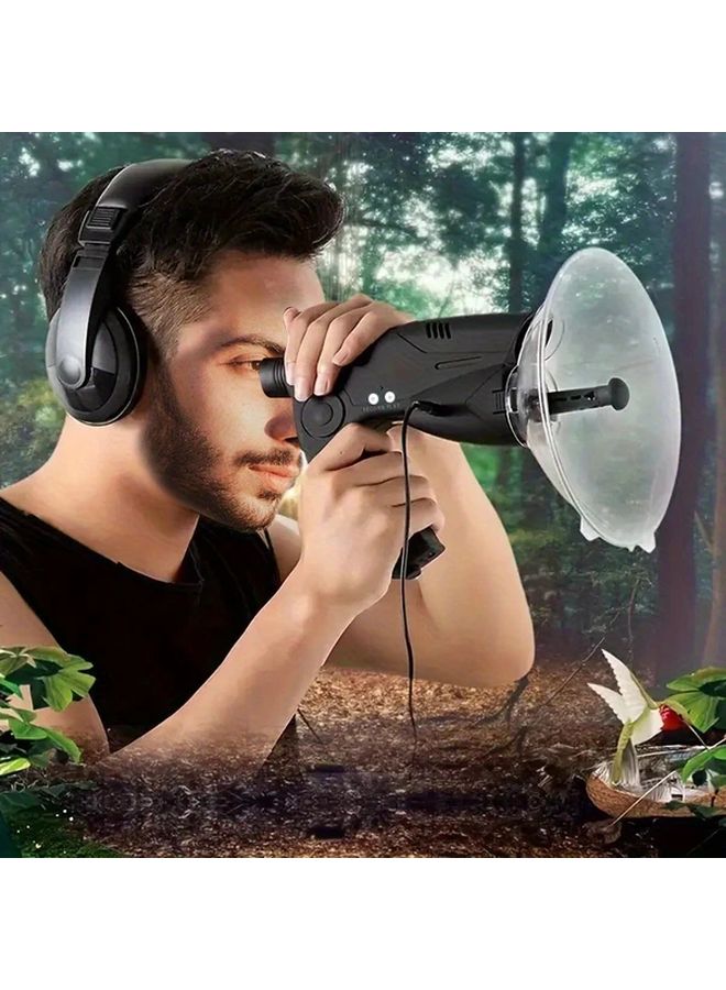 8X Zoom Digital Audio Amplifier Recorder Telescope With Headphones Black - Image 4