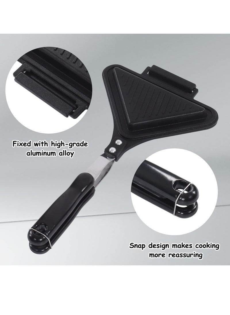 KASTWAVE - Double Sided Frying Pan, Triangle Shape Sandwich Pan,Grilled Cheese Maker Nonstick Sandwich Maker Flip Grill Pan For Breakfast Toast Panini Waffle, Aluminum Alloy Cookware - Image 1