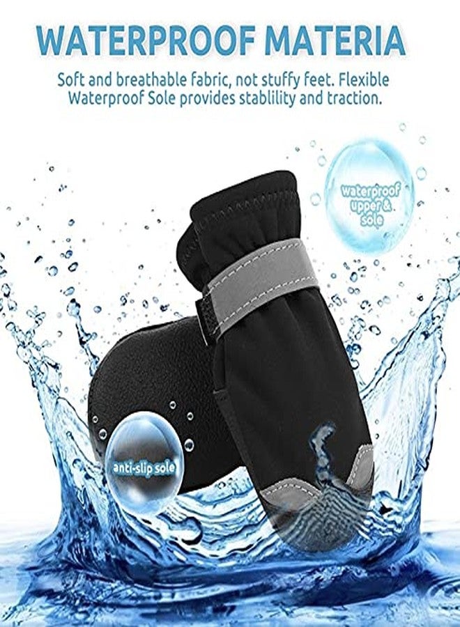PETANGEL Dog Shoes for Small, Medium and Large Dogs | Winter Snow Waterproof Paw Protector | Pet Booties with Reflective Straps and Non-Slip Sole | Soft & Lightweight Dog Footwear (Size: 7) - Image 4