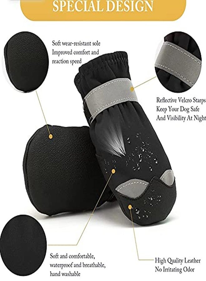 PETANGEL Dog Shoes for Small, Medium and Large Dogs | Winter Snow Waterproof Paw Protector | Pet Booties with Reflective Straps and Non-Slip Sole | Soft & Lightweight Dog Footwear (Size: 7) - Image 2