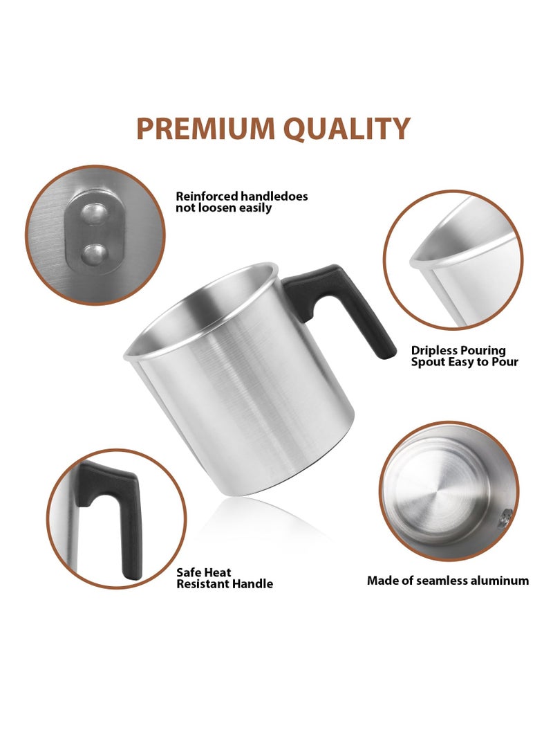 KASTWAVE Light Candle Making Pouring Pot, 1200ml Candle Wax Melter, Aluminum Wax Melting Pot with Heat-Resistant Handle, Dripless Pouring Spout for Candle Making, Candle Melting Pot - Image 3