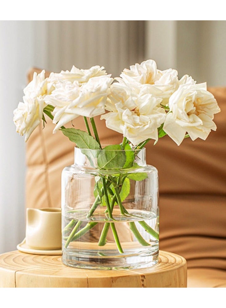 Arabest Creative Clear Glass Vase Craft Aesthetic Decorative Small Flower Vase Hydroponic Plant Desktop Ornament Modern Irregularity Vase for Flowers Rose Home and Office - Image 1