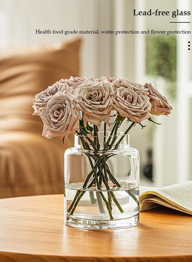 Arabest Creative Clear Glass Vase Craft Aesthetic Decorative Small Flower Vase Hydroponic Plant Desktop Ornament Modern Irregularity Vase for Flowers Rose Home and Office - Image 3