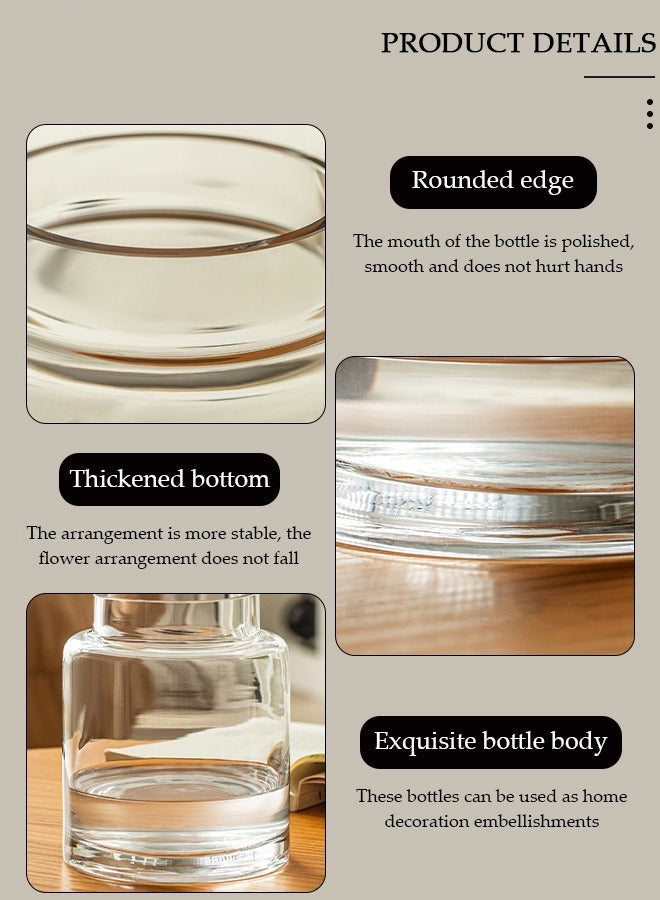 Arabest Creative Clear Glass Vase Craft Aesthetic Decorative Small Flower Vase Hydroponic Plant Desktop Ornament Modern Irregularity Vase for Flowers Rose Home and Office - Image 2