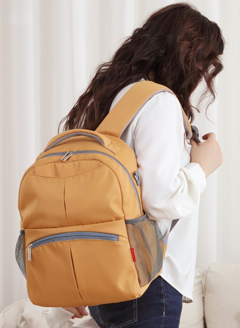 insular 2 Pack Baby Diaper Bags, Large-Capacity Baby Changing Tote Bag with Pacifier Case, Multifunctional Waterproof Diaper Changing Backpacks, Mummy's Stroller Organizer, Travel Backpack Set for Mothers & Fathers Travel (Yellow) - Image 1