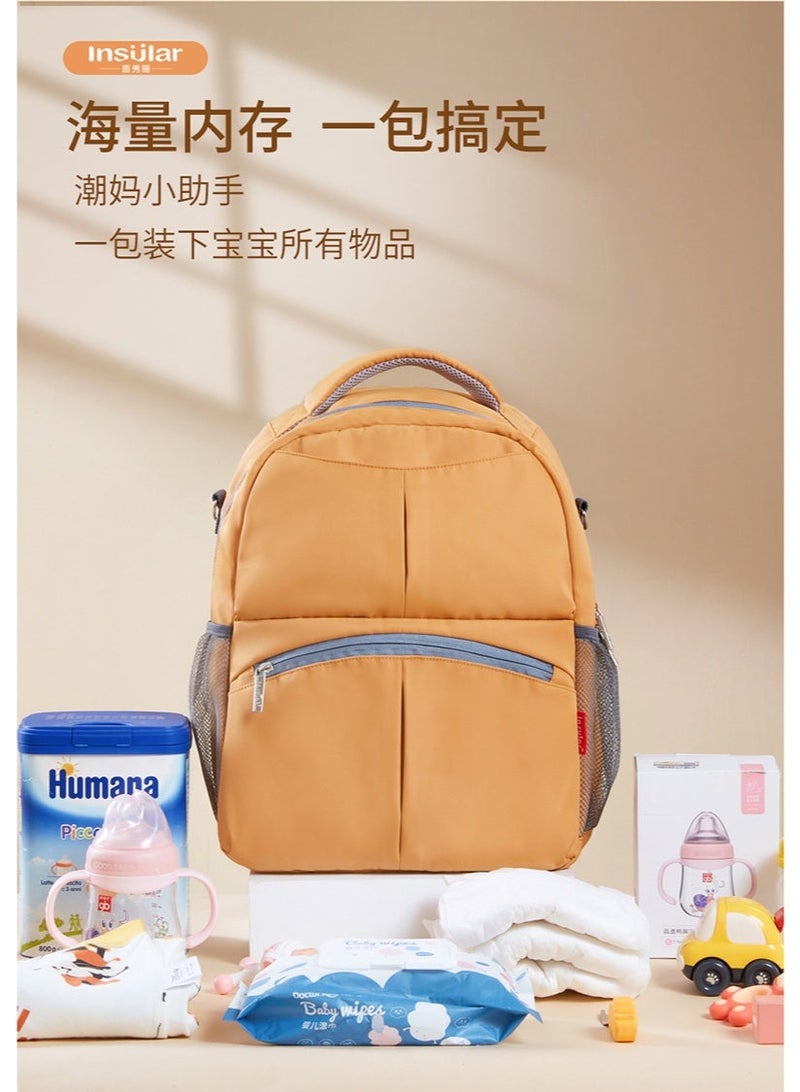 insular 2 Pack Baby Diaper Bags, Large-Capacity Baby Changing Tote Bag with Pacifier Case, Multifunctional Waterproof Diaper Changing Backpacks, Mummy's Stroller Organizer, Travel Backpack Set for Mothers & Fathers Travel (Yellow) - Image 5