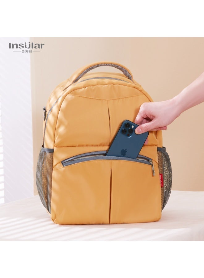 insular 2 Pack Baby Diaper Bags, Large-Capacity Baby Changing Tote Bag with Pacifier Case, Multifunctional Waterproof Diaper Changing Backpacks, Mummy's Stroller Organizer, Travel Backpack Set for Mothers & Fathers Travel (Yellow) - Image 4