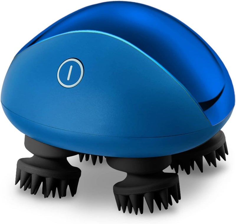Breo Portable Mini Scalp Massager IPX7 Waterproof Wireless Massager Octopus Head for Scalp Stress Relief Blue  Magnetic - Image 1