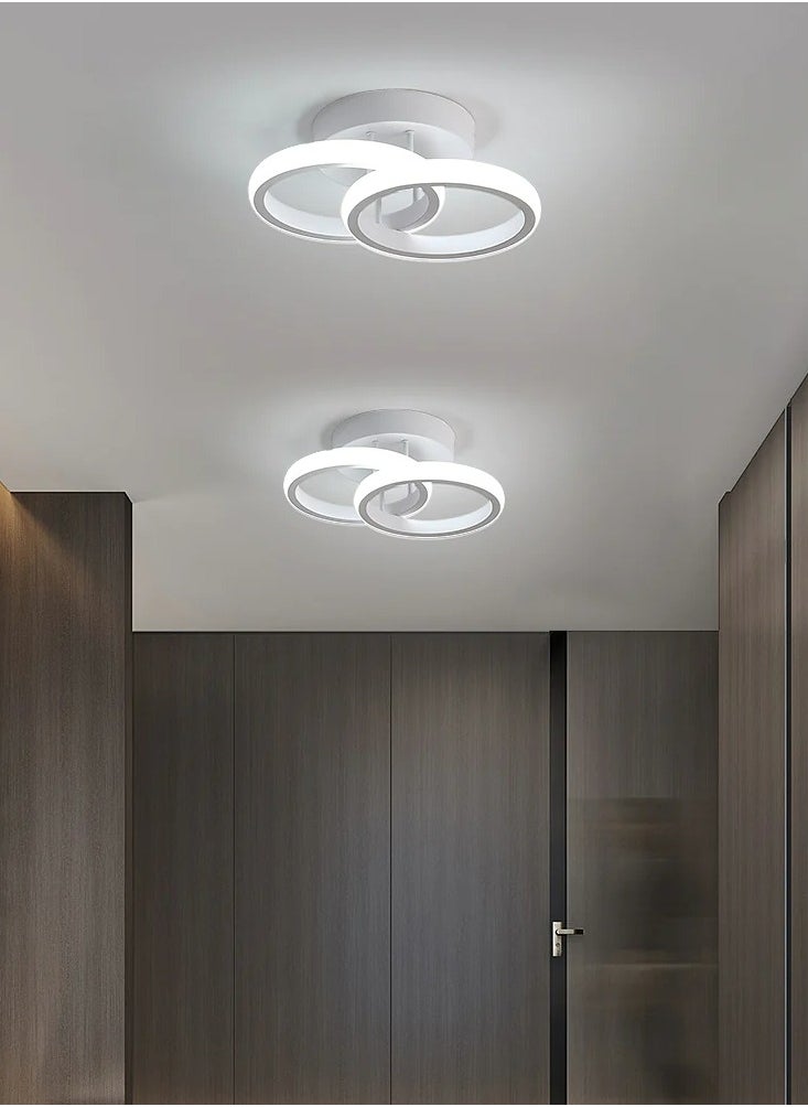 Goeco LED Aluminium Ceiling Light White Double Circle Cross Shape 22W Diameter 24cm White 6500K 220V  - Image 5