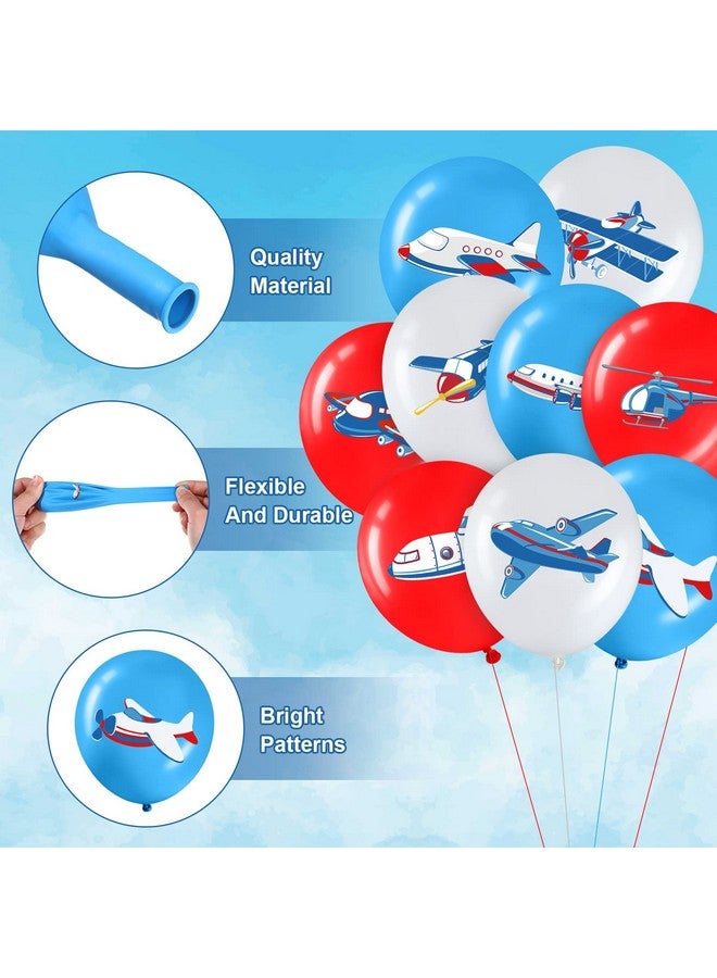 Harrycle 45 Pieces Airplane Party Balloons Airplane Theme Party Decorations Time Flies Birthday Balloons for Kids Boys Girls Birthday Airplane Baby Shower Theme Party Supplies - Image 3