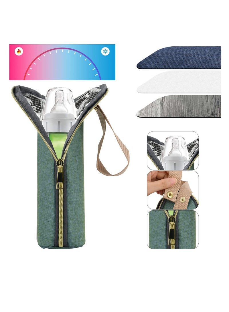 SOLARAE Insulated Baby Bottle Bags, 2 Pack Portable Breastmilk Cooler Bag, Enough Capacity, Baby Bottle Travel Tote Bags Portable Bottle Warmer for Daycare Classes Outing Milk Bottle Storage, 2 Colors - Image 3