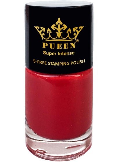 PUEEN PUEEN Super Intense Nail Polish for Nail Stamping Big 5-Free Formula Nail Color Lacquer (816 - So Red)-BH000577 