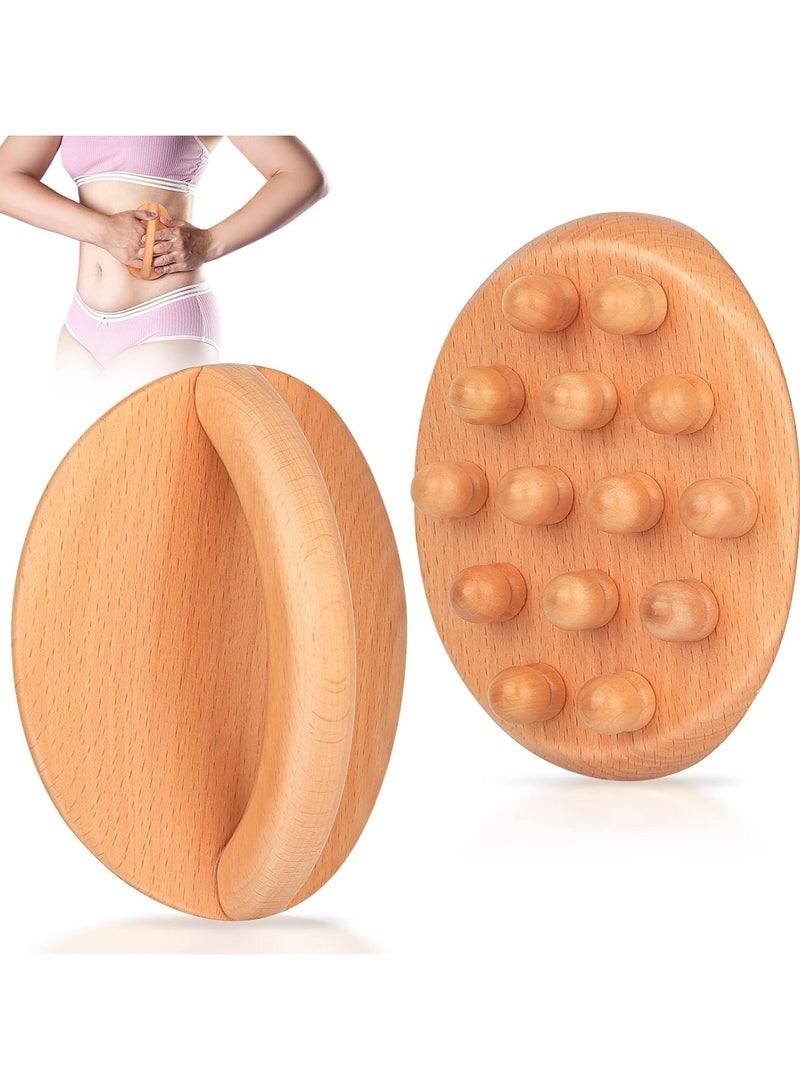 General Wood Massage Tool for Body Contouring and Massage, Wooden Gua Sha Tool with 14 Massage Beads for Waist, Hips, Thighs, Arms and Abdomen  - Image 1