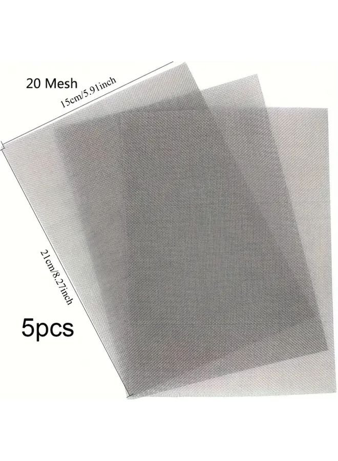 5Pcs Stainless Steel 20 Mesh Aquarium Filter Screen 15x21cm Heavy Duty Woven Wire - Image 1